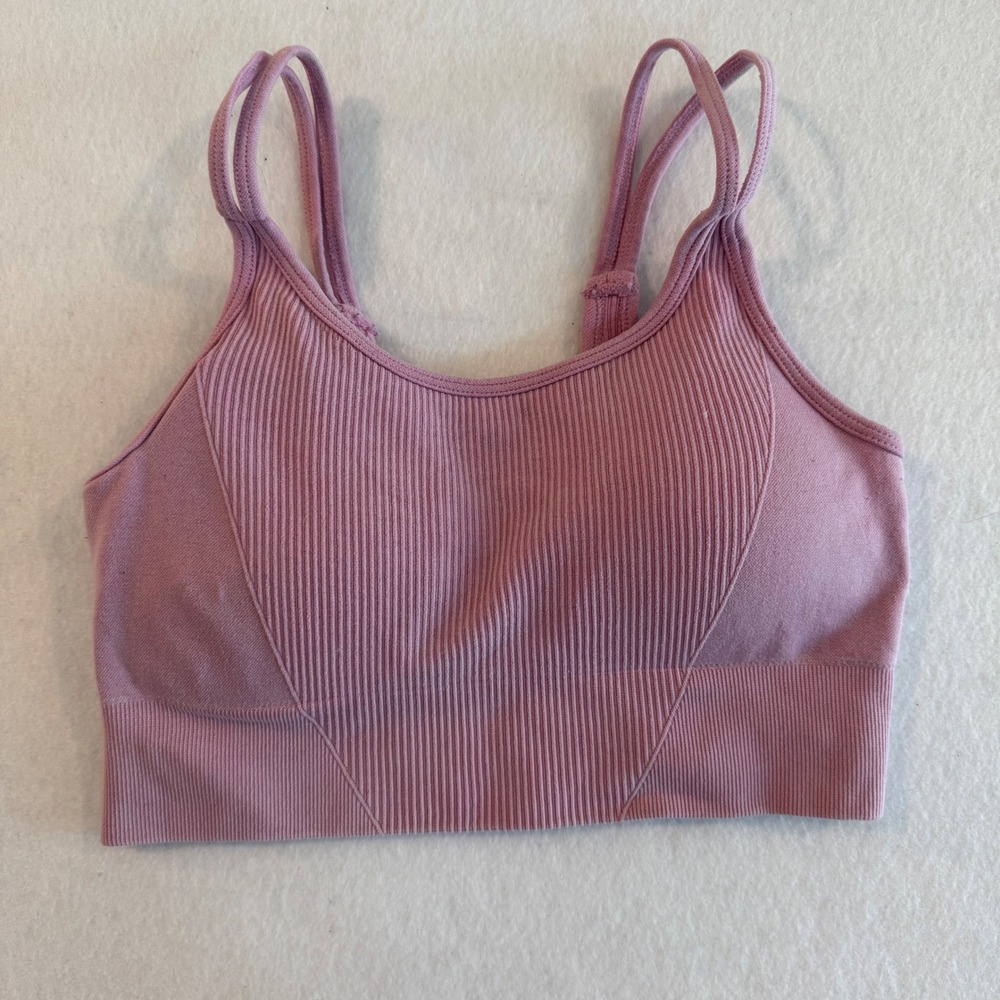Yogalicious Stone Wash Seamless Malibu Seaside Bra Womens S Pink